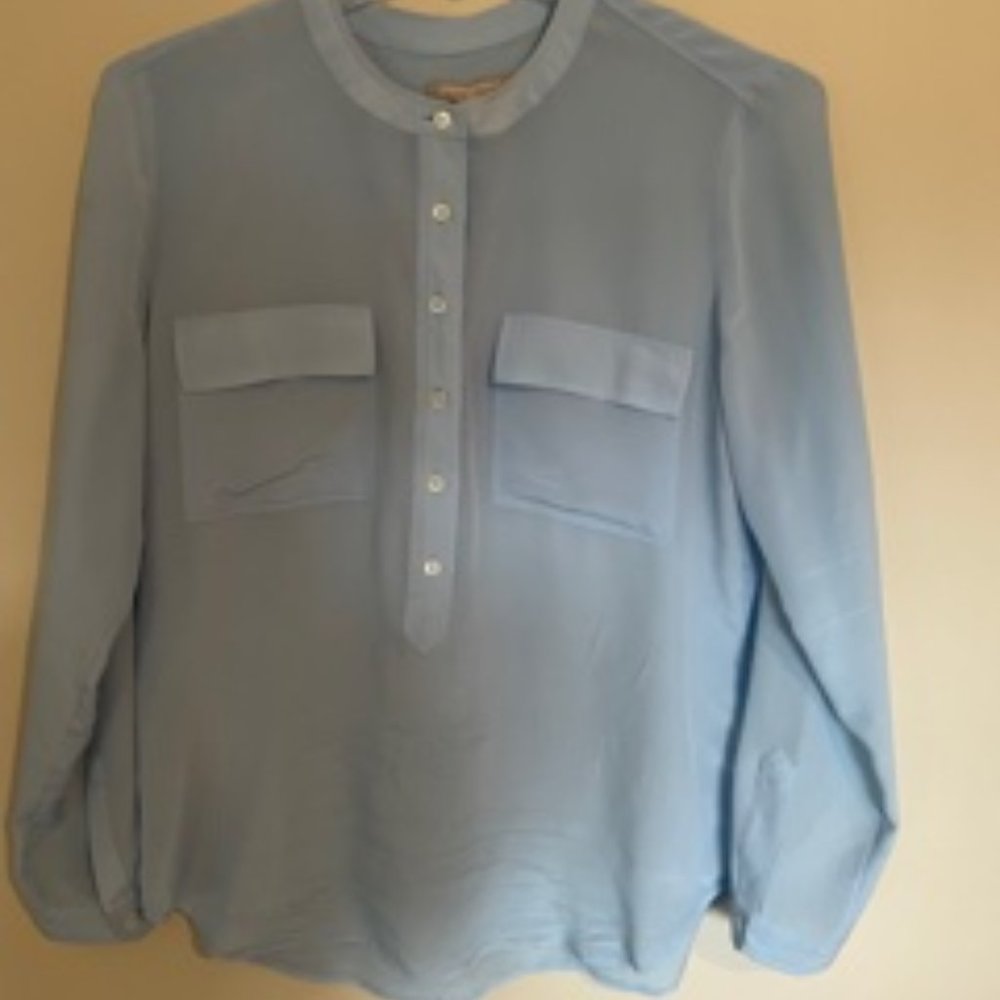 Silk light blue button down